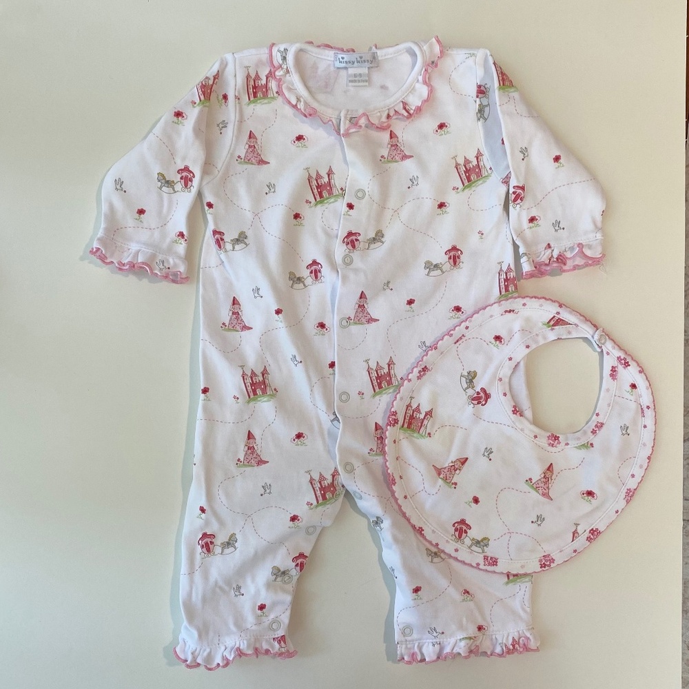 Kissy Kissy Girls LS Fairy Tale Onesie Playsuit and Bib SO CUTE!